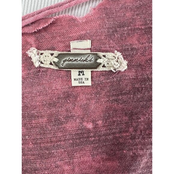 Gimmicks Exclusive Washed Mauve Raw Hem V-Neck Side Cutouts & Strappy Back Top - Picture 13 of 15